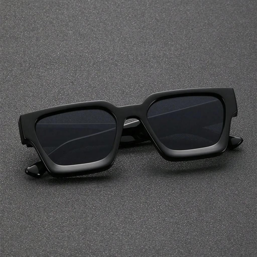Square Vintage Sunglasses For Men Women Fashion Big Black Frame Shades Retro Designer Sun glasses Driving Eyewear Male UV400