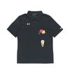 Customizable  Heart Flower Patch Design Comfortable Versatile Short Sleeve Polo Shirt Unisex Polo Shirts Black 21500537-001(TEAM702-B)