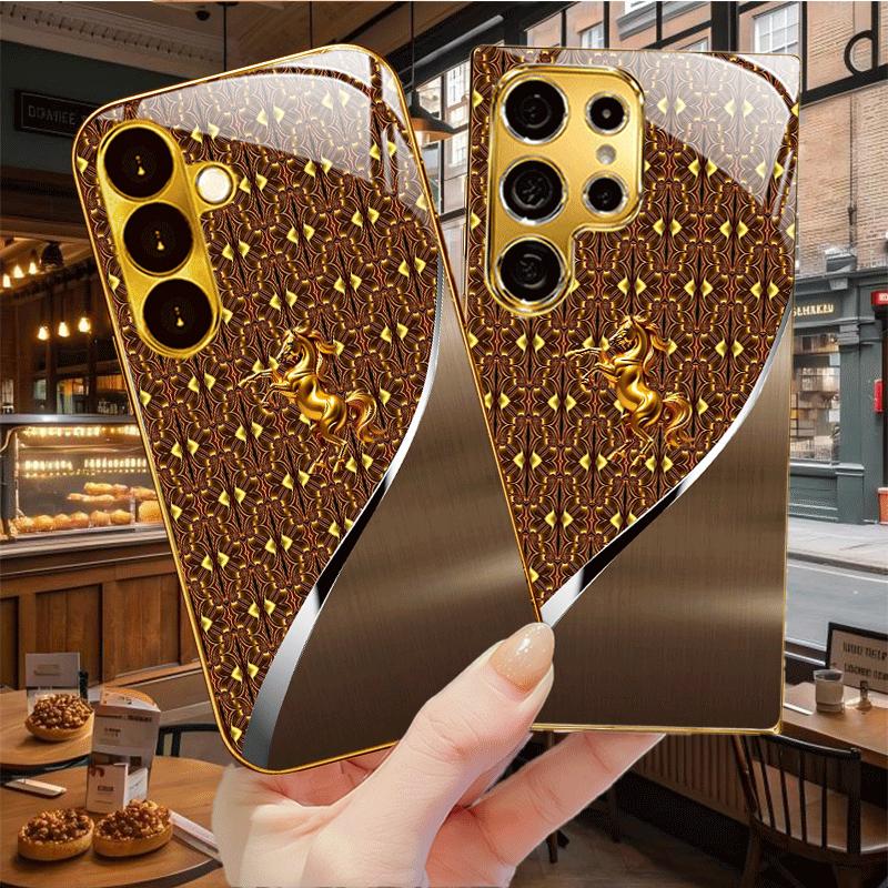 Vendita calda Moda Semplicità Di alta gamma Placcatura Vetro Custodia per Telefono per Samsung Galaxy S26 S25 S24 S23 S22 S21 FE,Ultra,Plus