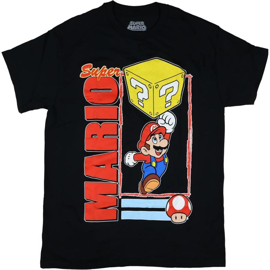 Super Mario Question Block Men s Shirt Adult Video Game Graphic Print Short Sleeve Tee XXXXXL чёрный