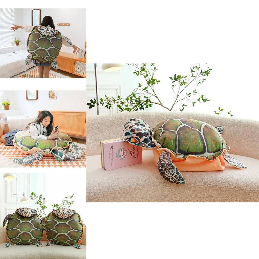 Almofada de Pelúcia Casco de Tartaruga Única e Adorável, Brinquedo de Pelúcia Vestível para Relaxamento Aconchegante