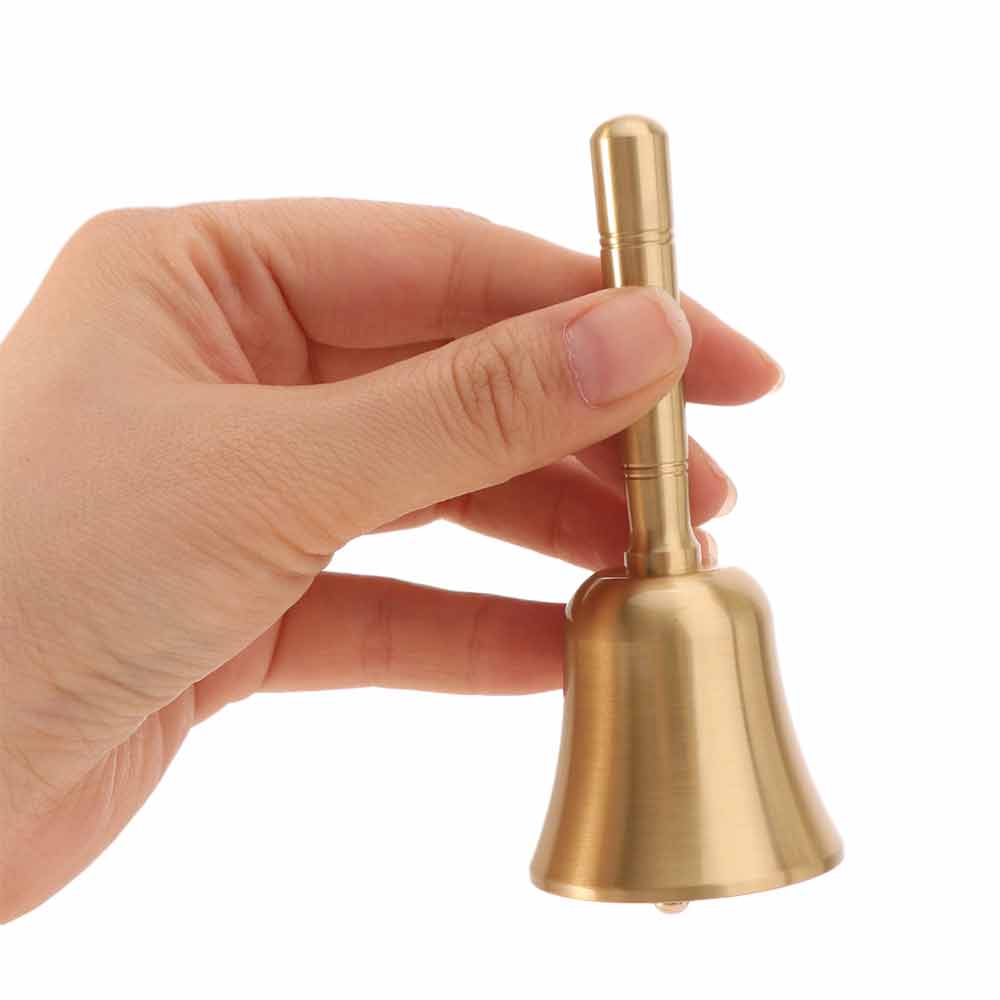 Extra Loud Pure Copper Hand Bell Vintage Hand Cranked Bell Solid Brass Call Bell  Early Learning