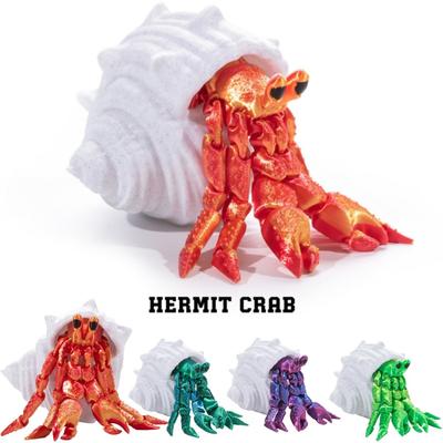 Figurine de Acțiune Crabi Pustnici Imprimate 3D Jucărie Animal Rotativ Multi-Articulație Ornament pentru Birou Decor Acasă
