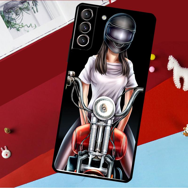 

Motorcycle girl Anime Funda For Samsung Galaxy S26 S25 S24 S21 S22 S23 Ultra S10 Plus S20 FE S25 FE Phone Case Galaxy S23Ultra