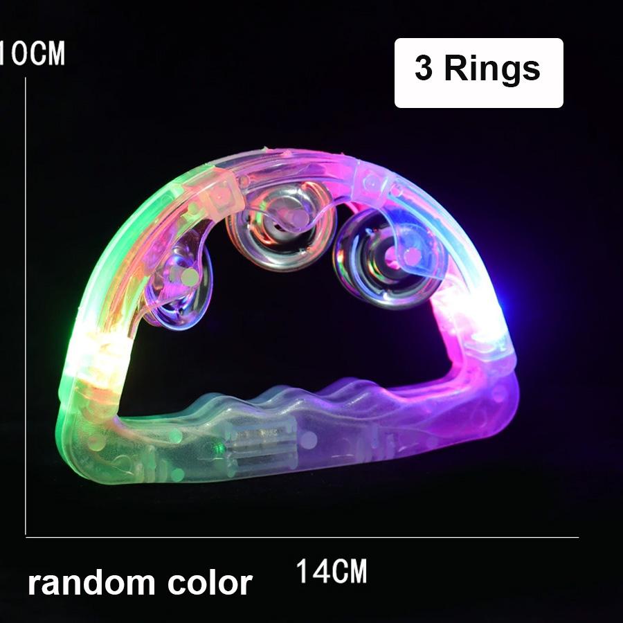

3/5Ring Tambourine Flashing Rattles - Colorful LED Handheld Musical Toy for Party/Birthday/Anniversary/Christmas Camping Gifts