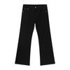 | Black Washed Retro Bootcut Straight Slim Solid Color Denim Trousers