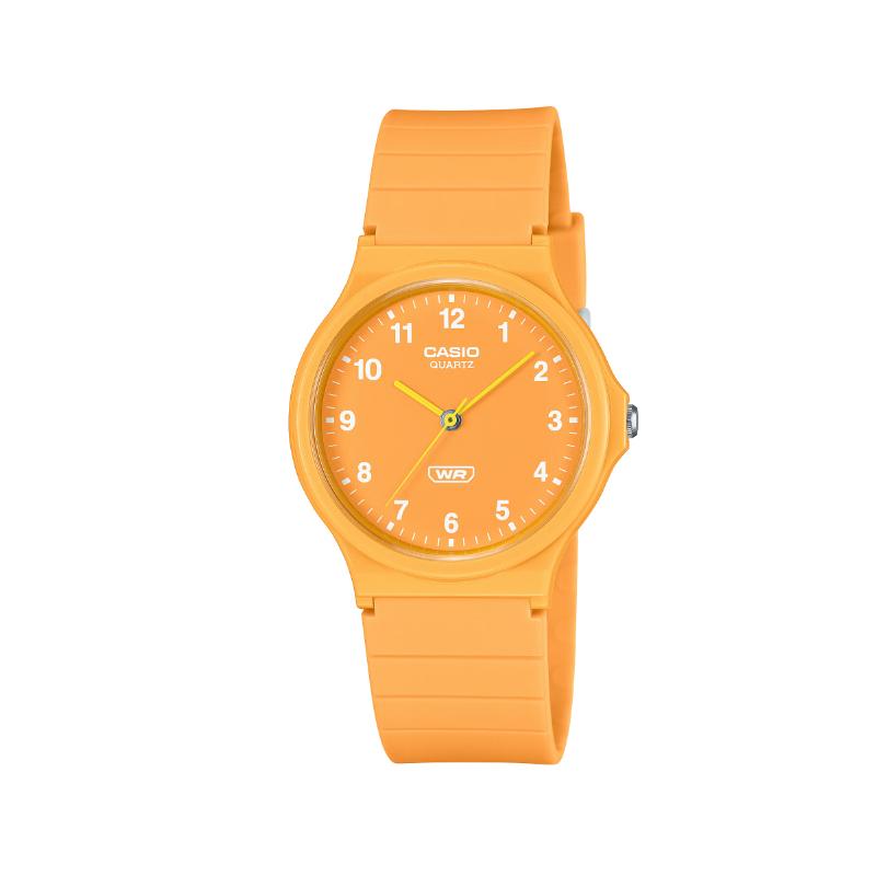 CASIO Life Waterproof Quartz Resin Strap Men and Women Same Style Orange Dial MQ-24B-9BJF