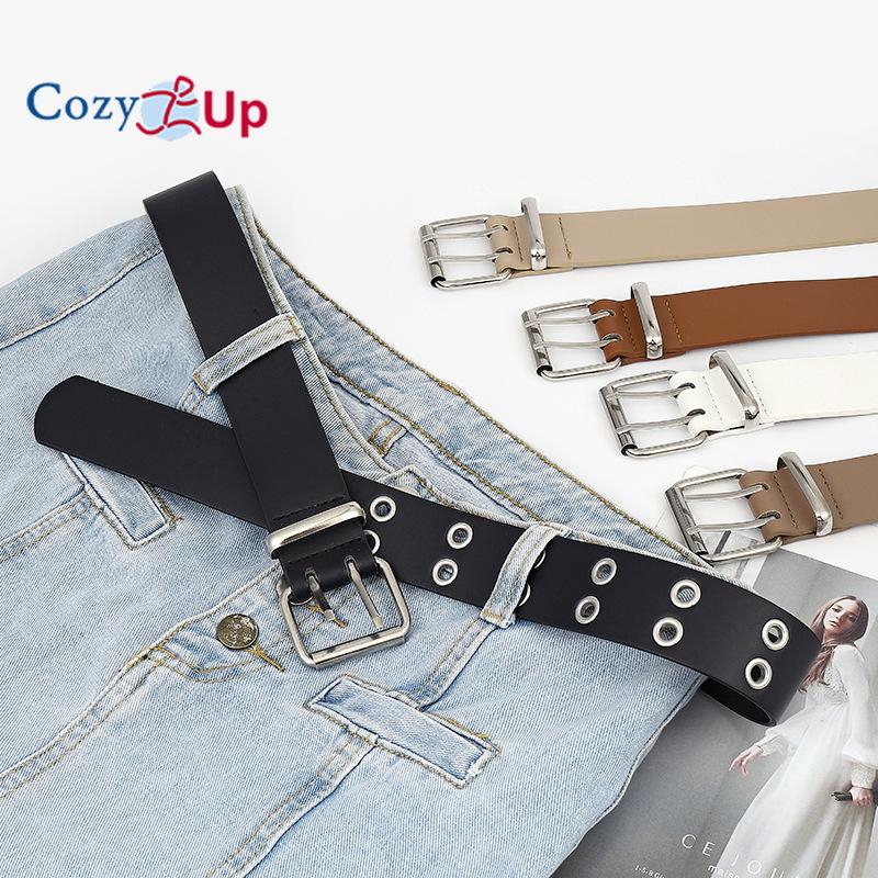 Punk Double Exhaust Eye Hollow Decorative Wide Belt Female