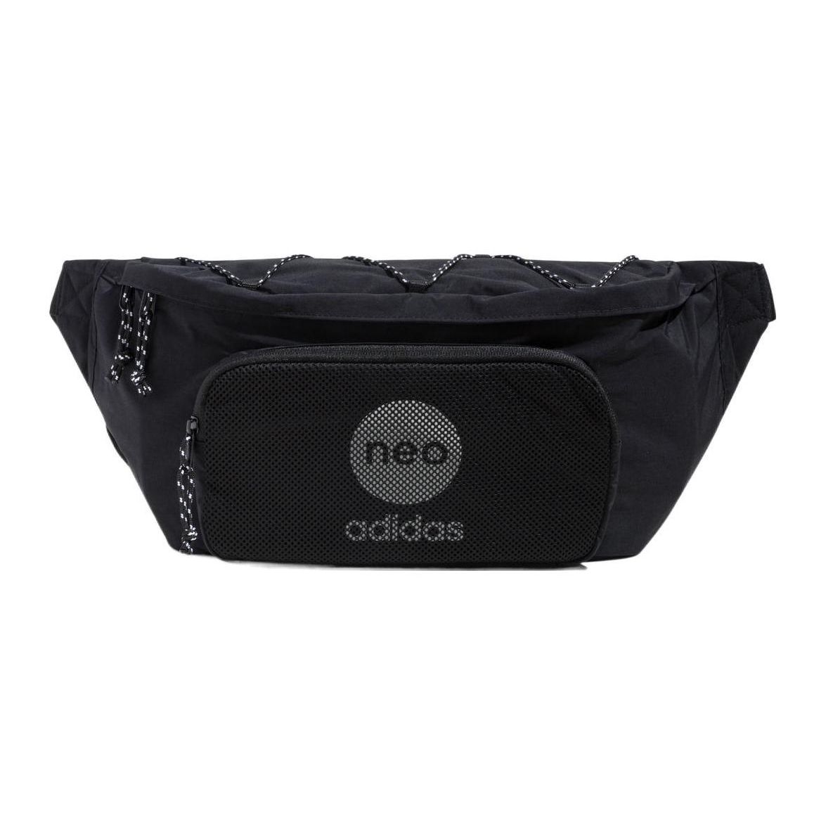Adidas Neo Logo Zipper Waist Bag Unisex bags Black IB5220 Black