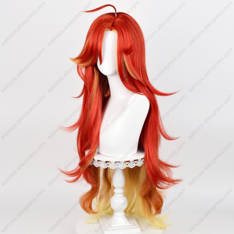 Pyro Archon Mavuika Cosplay Wig 100cm Long Heat Resistant Synthetic Hair