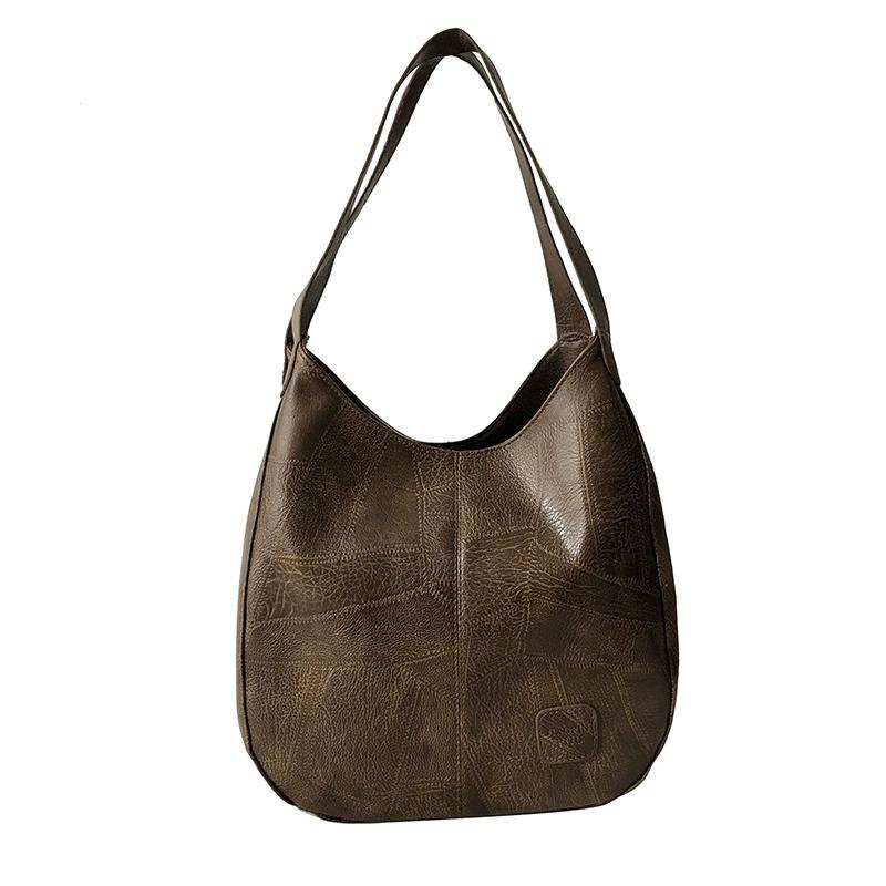 Elegant Brown Leather Shoulder Bag: Ideal Accessory To Complement Your Look with A Touch of Sophistication бронзовый
