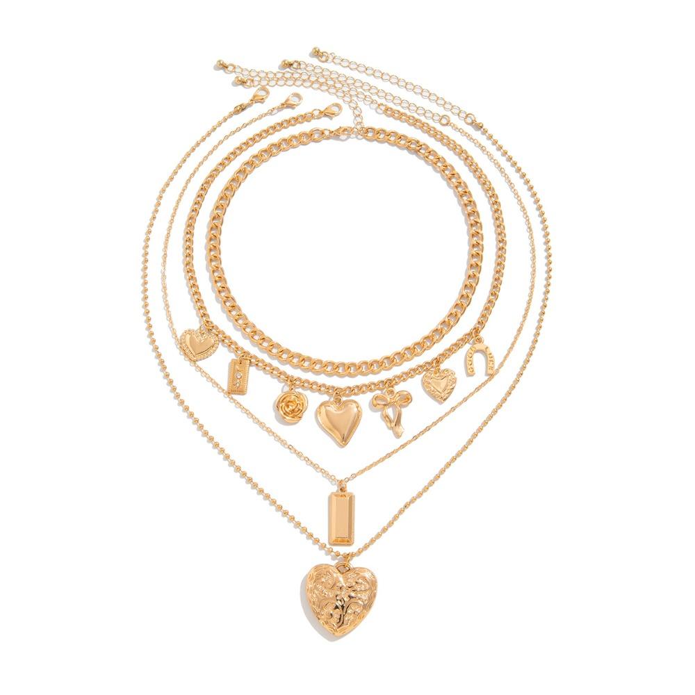 Starfish Shell Multilayer Necklace Mulitlayer Pearl Beaded Necklace Clavicle Chain Women  Beach