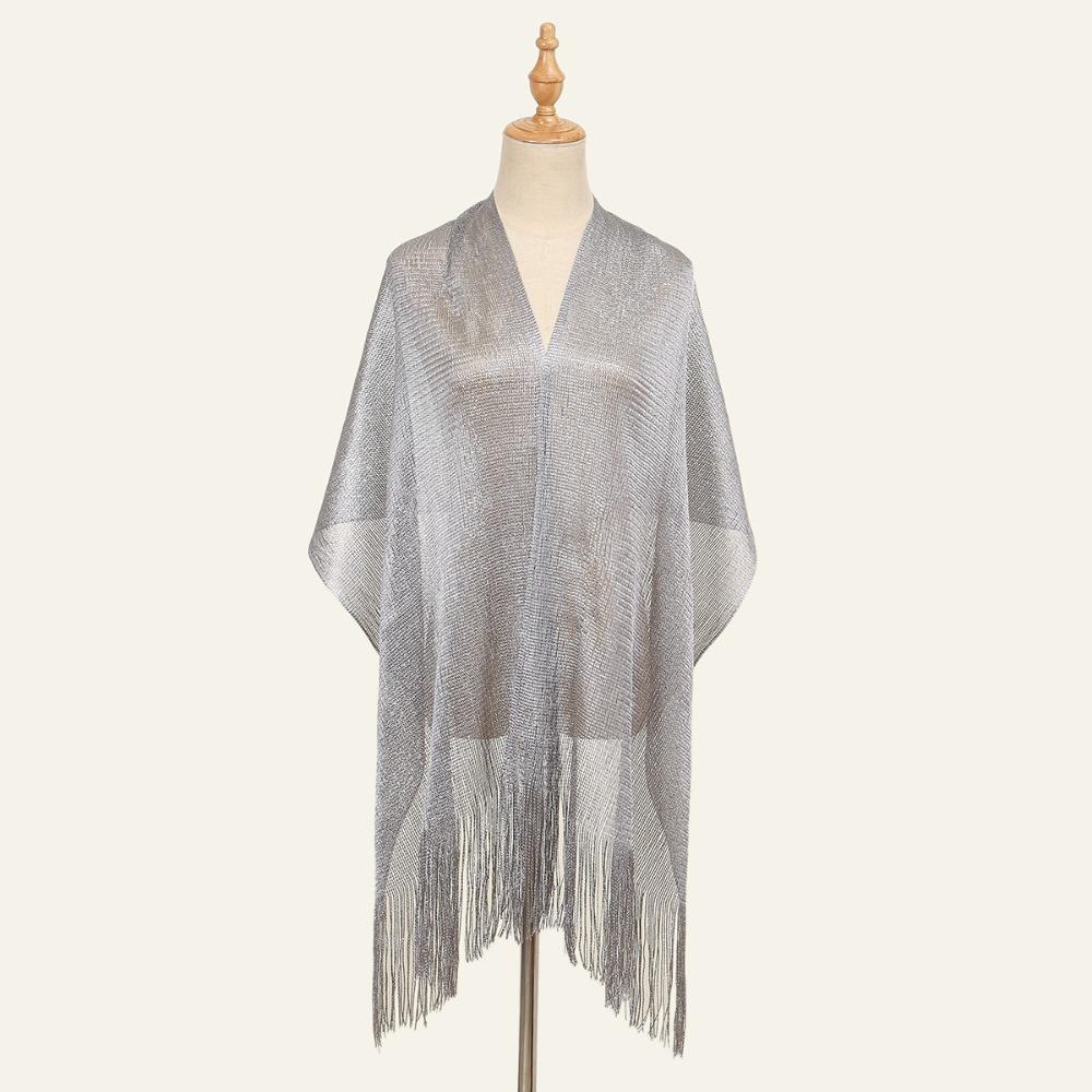 Sun Protection Dresses Shawls Gold Silver Wedding Scarf Summer Pashmina for Women