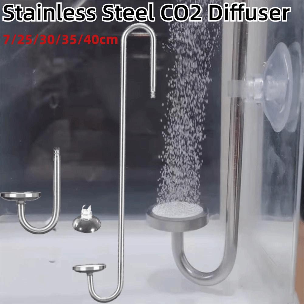 Stainless Steel Fish Tank CO2 Atomizer Ceramic Disc Refiner CO2 Diffuser Accessories