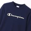 Champion Long Sleeve Crew Neck USA Script Size 120 Kids' Sweatshirt, 100% Cotton, Logo, Navy, (CK-Y002)