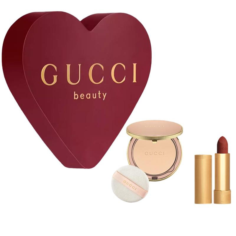 Gucci Beauty Powder With Soft Lipstick Makeup Set