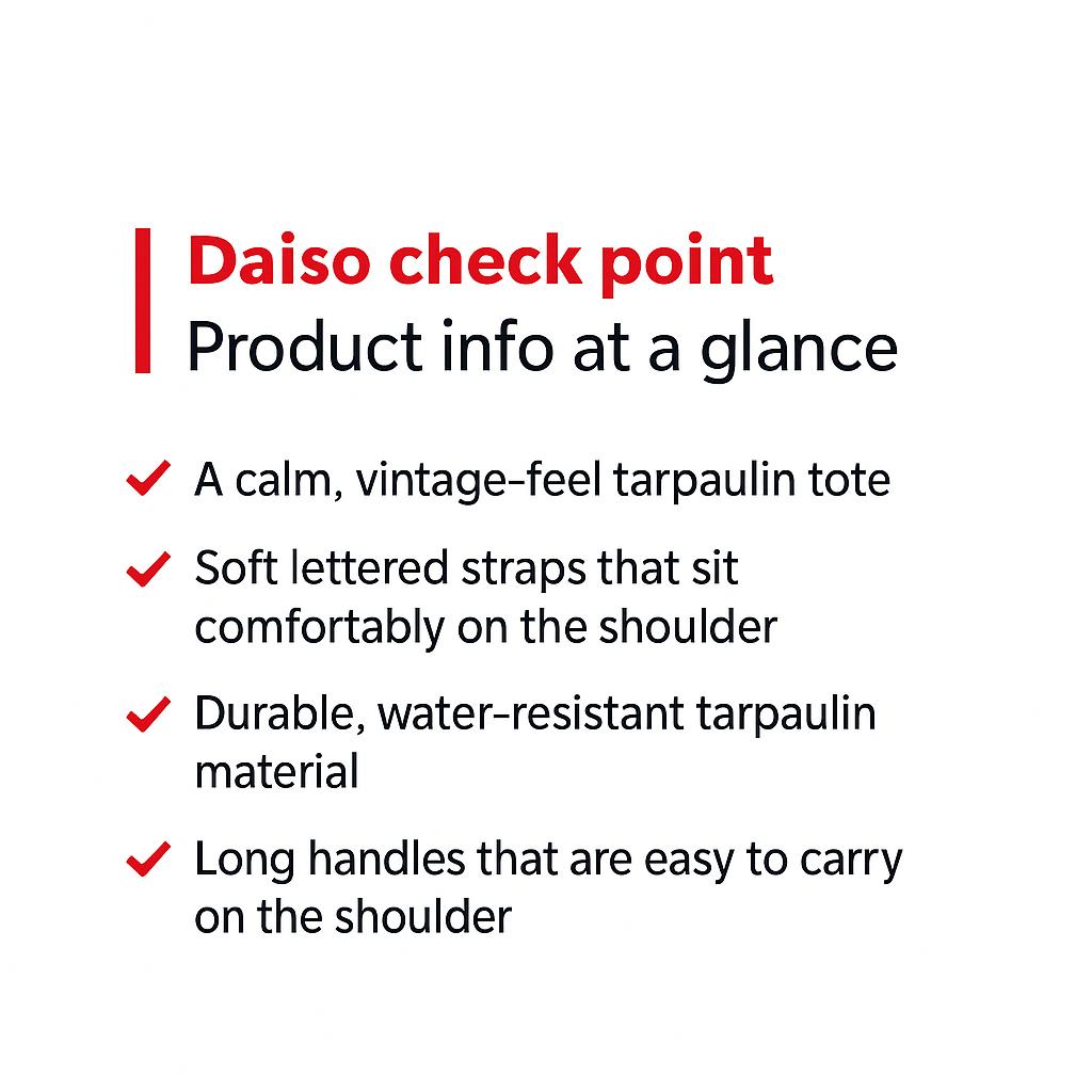 Daiso Antique Tarpaulin Bag