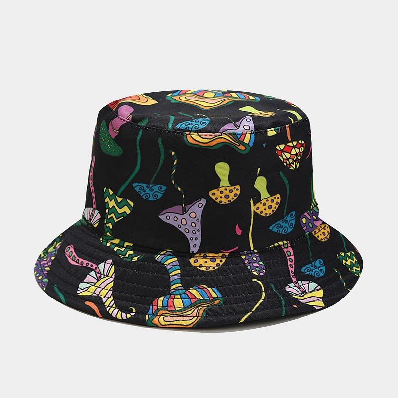 Colorful Print Bucket Hat Panama For Women And Men Outdoor Sunshade Fisherman Caps Summer Travel Beach Bob Foldable Basin Cap