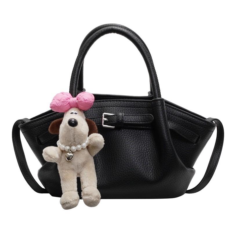 IELGY Hand carrying trend bucket bag fashion Korean version of one-shoulder high sense Joker Crossbody Bag No Pendent