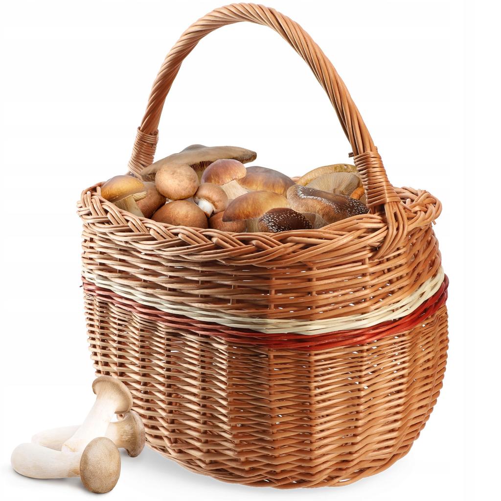 KADAX Cesta de Mimbre Cesta para Setas Compras Picnic Frutas de Mimbre Grande Eco