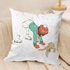 Kids Snowflakes Funny Art Cushion Cover Silky Short Plush Invisible Zipper Dustproof Sofa Pillow Case For Home Decor