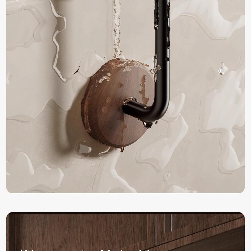 Ganci Murali Autoadesivi in Legno di Noce Robusti Senza Foratura per Bagno Camera da Letto Appendere Cappotti Asciugamani Borse