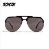 Unisex Big Frame Sunglasses Fashion Half Frame Glasses Round Pilot Sunglasses Men Hip-hop Sunglasses Women Retro Glasses