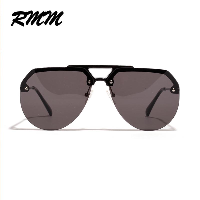 Unisex Big Frame Sunglasses Fashion Half Frame Glasses Round Pilot Sunglasses Men Hip-hop Sunglasses Women Retro Glasses