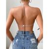 Summer Hot Selling Women's New Style Chain Hanging Neck Strap Sexy Splicing Strapless