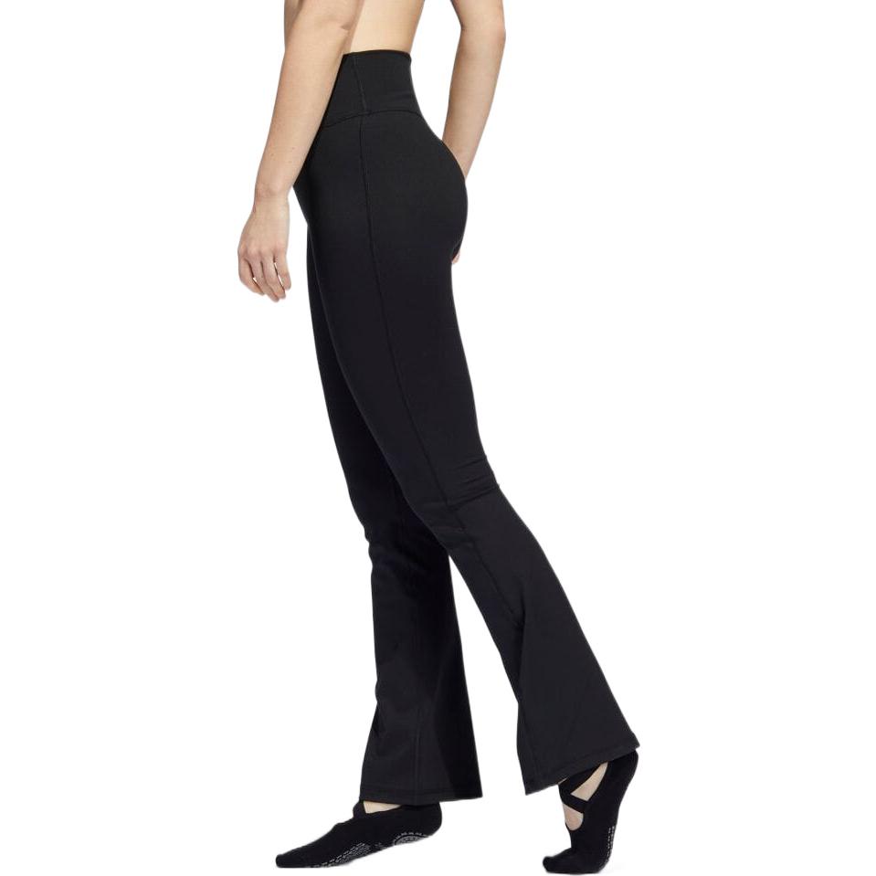 Adidas Solid Logo Print Yoga Leggings Women Bottoms Black H64194