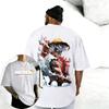 Summer New 2026 Millionth Generation Loose Sports Tshirt One Piece Anime Cotton ShortSleeved Mens And Womens Ins Style