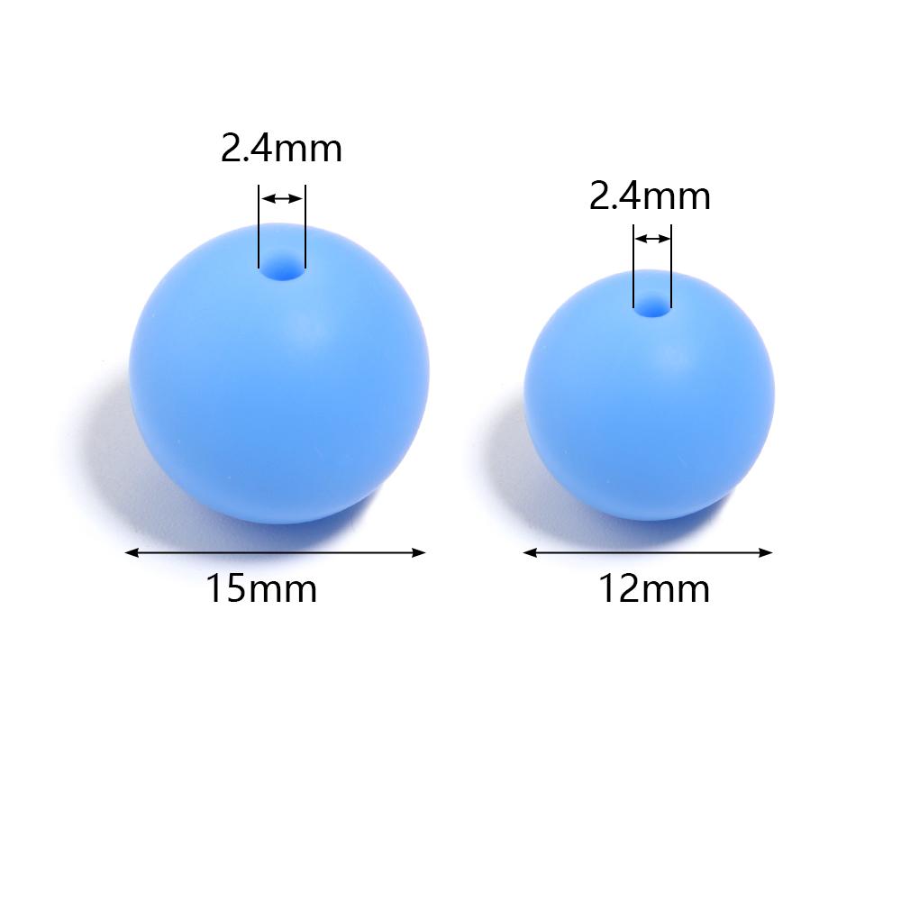 20pcs/Lot 12 15mm Candy Color Round Acrylic Imitation Silicone Beads Round Spacer Loose Bead for DIY Jewelry Making Accessories