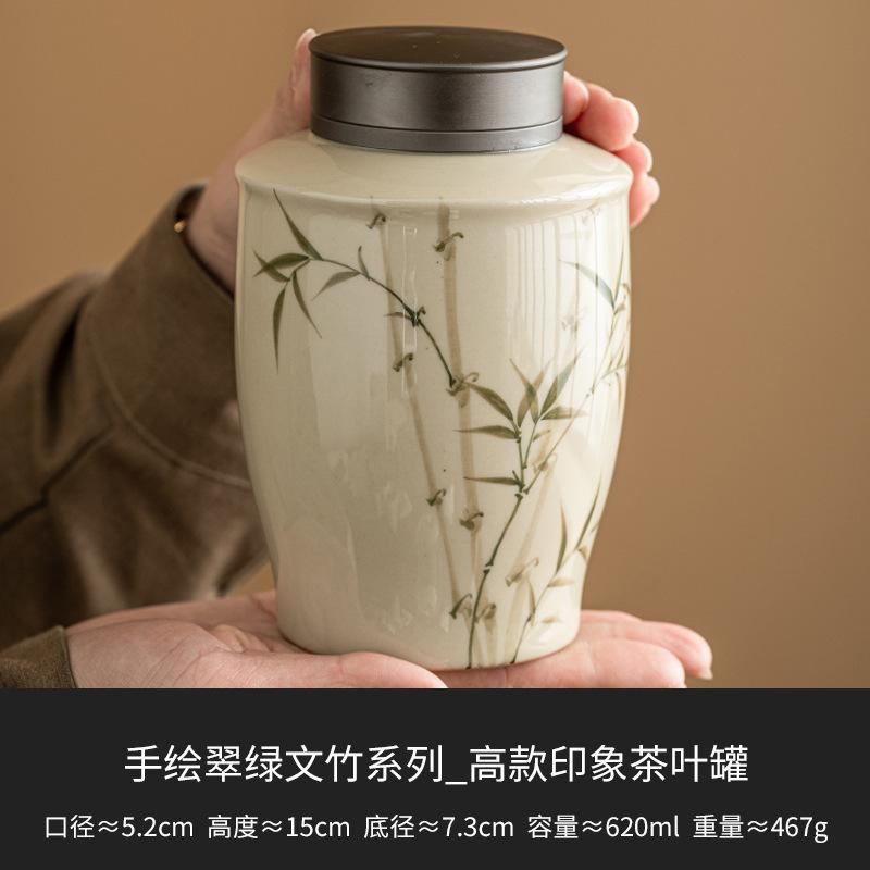 Smaragdgrüne Bambus-Teebox Organizer Feuchtigkeitsdicht Handgefertigt Vorratsbehälter Teedose Blumentee Geschirr Sammlung