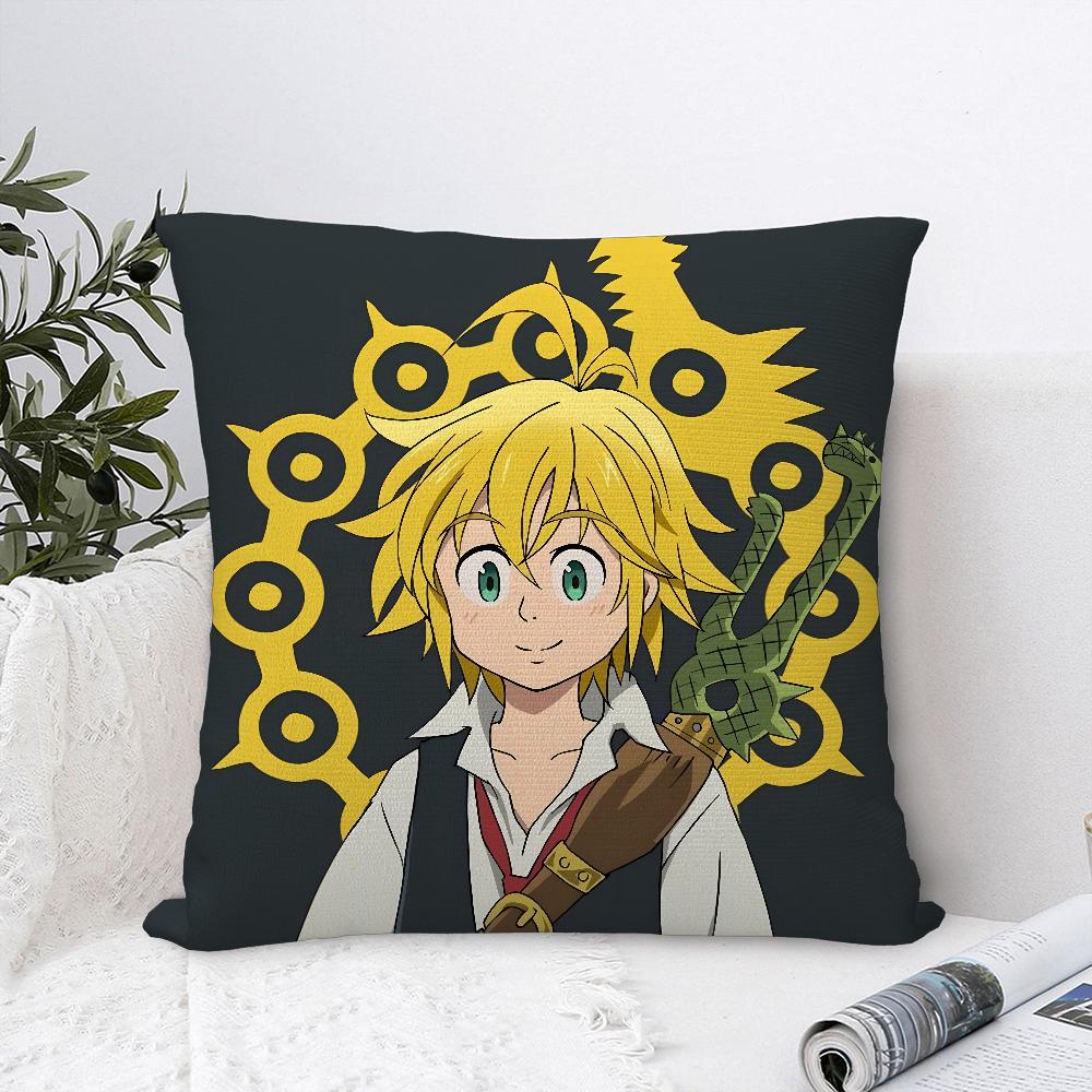 Anime 7 D-Deadly S-Sins Pillow Case Sofa Decorative Home Double-sided Print Plush Square Throw Pillow Covers Cushion Decor Cover