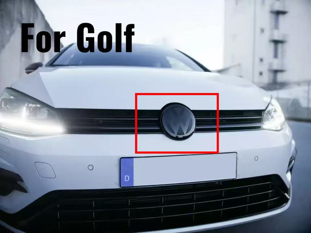2pcs Front and Rear VW Golf 6/Golf 7/Golf 7.5/Golf 8 Not Affect ACC Modified Black Label Flat Mirror Logo Decorative Cover