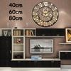 40/60/80cm Retro Vintage Handmade Large Wall Clock Luxury 3D Handmade Wooden Wall Hanging Clock Living Room Decoration Gift