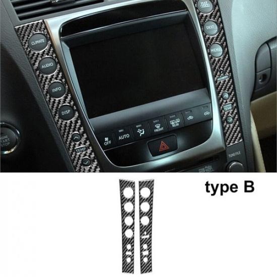 2Pcs Carbon Fiber Interior Central Console Side Cover Trim For Lexus GS300/350