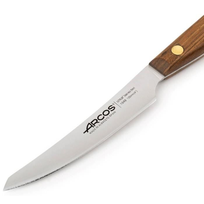 Couteau à Steak - ARCOS - Nórdika - 100 mm - Acier Inoxydable Nitrum® - Bois d’Ovangkol