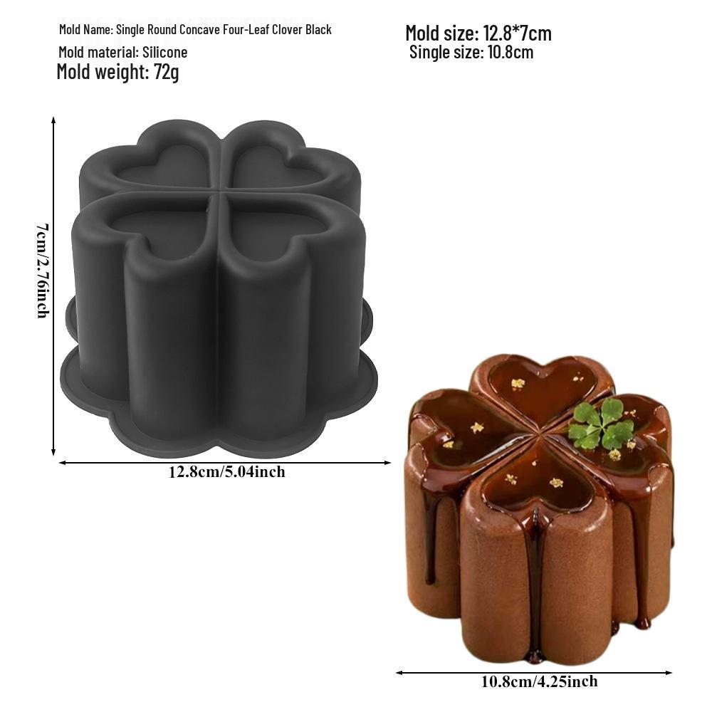 6-Cavity Flower & Heart Silicone Mousse Mold for Chocolate and Cakes