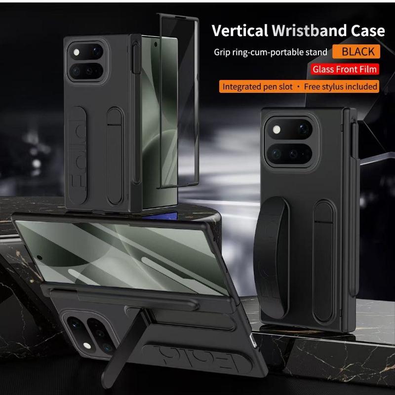 For Google Pixel 11 10 9 Pro Fold Case with Hinge Protection & Wristband Protective & Stand & Pen & Screen Protector Phone Cover