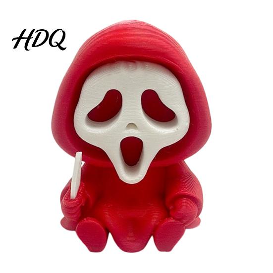 Cute Dark Aesthetic Room Accessories Halloween Ghost Statue Cartoon Skeleton Sculpture 3D Printed Textures Miniature Gothic Home Decoration Compact