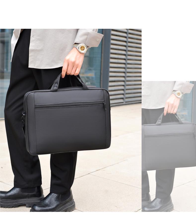 Men's Large Capacity Crossbody Business Briefcase with Shoulder Strap for 15.6" Laptops, Customizable Logo