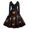 Women's Halloween Printed Maxi Dress for Party