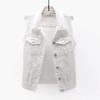 Fashionable Denim Vest Women's Cropped Slimming Fringe No Sleeve Jacket For Spring Summer Versatile Middle Age Clothing