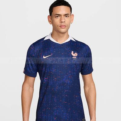 Nike Frankreich Saison 2025 Heim-Fanversion Kurzarm-Fußballtrikot für Herren Marineblau