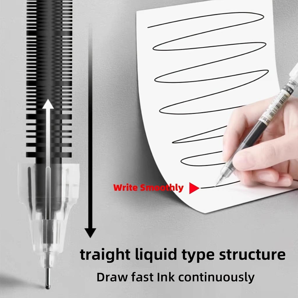 Direct Liquid Quick Drying Ballpoint Pen, 0.5mm. Neutral Pen for Exam Writing and Homework, Neutral Pen for School Office Writing Stationery