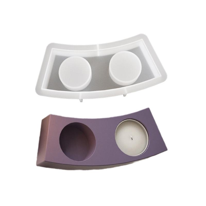 

Candlestick Silicone Mold Candle Stand Mould Arc Shaped Candle Holder Gypsum Molds Practical Home Decorations Mould 1