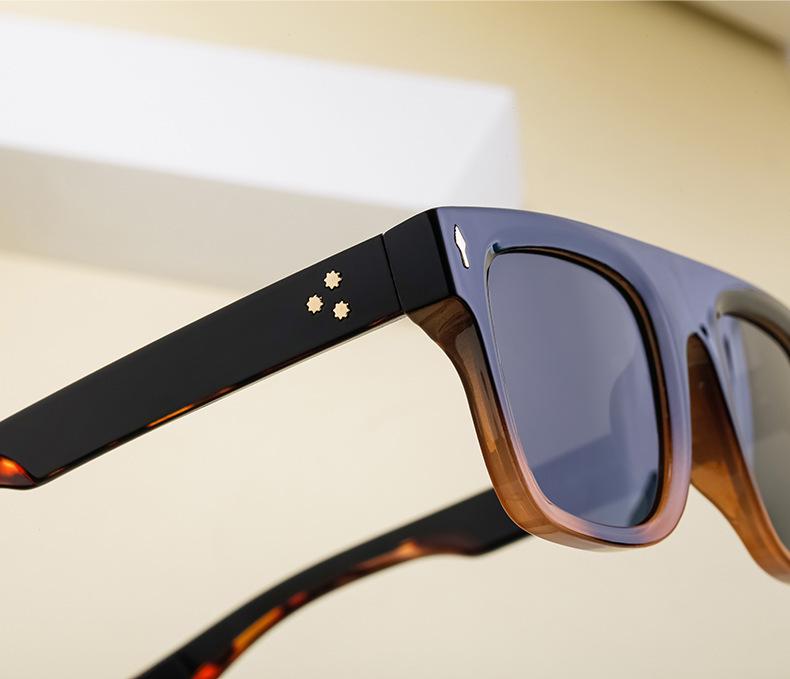 Men’s High-End Square Frame Sunglasses: Premium Outdoor Sun Protection Brand.