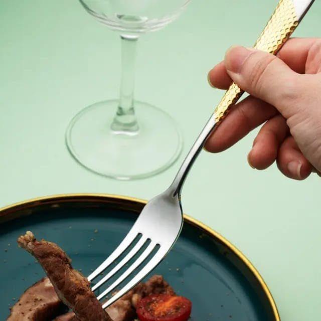 Zrcadlově leštěná pozlacená nerezová příborová sada měděná sada příborů barva růžového zlata lžíce barva příborová sada