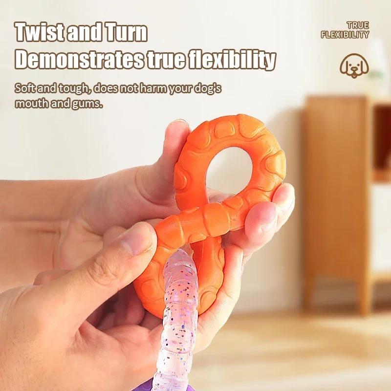 Dog Toys Pulling Toy Soft Bite-resistant Teething Pulling Three Consecutive Circle Ring Fun Puzzle Interactive Toys Puppy Toys